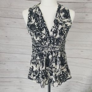 Black and white floral Ann Taylor loft xs